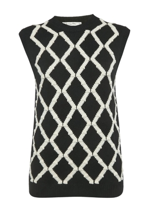 Christian Dior Pre-Owned diamond-pattern knitted vest - Black