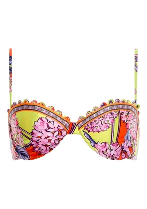 Agua Bendita floral piper bikini top - Orange