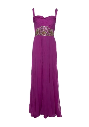 Marchesa Notte Pre-owned beaded-waistband maxi dress - Purple