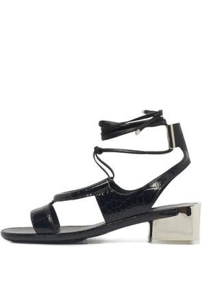Ferragamo Pre-Owned Glorja croc-embossed sandals - Black
