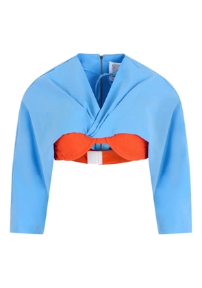 Rosie Assoulin poplin under-bra top - Blue