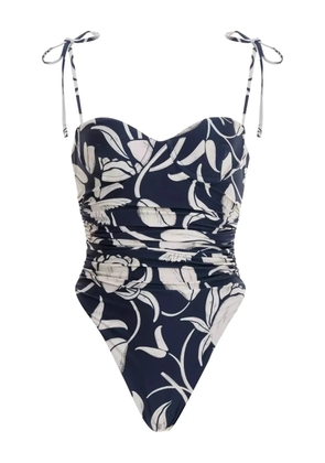 Agua By Agua Bendita floral-print swimsuit - Blue