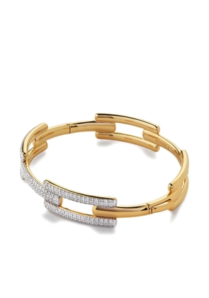 Monica Vinader Signature Link diamond bangle bracelet - Gold