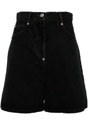 pushBUTTON logo patch denim shorts - Blue