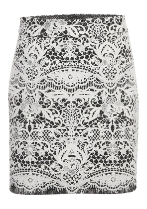 Maje lace fringe mini skirt - Black