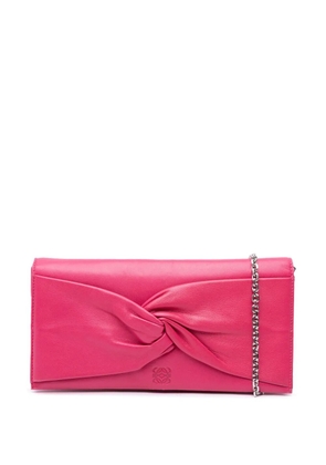 Loewe Pre-Owned 2010 Anagram Nappa Bow Tie Clutch with Chain crossbody bag - Pink