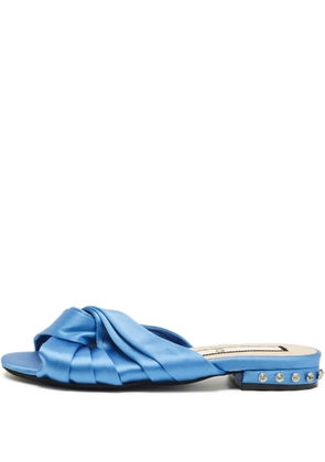 Nº21 knot-detail satin sandals - Blue