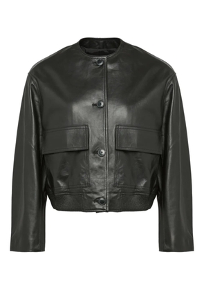 Yves Salomon cropped leather jacket - Black