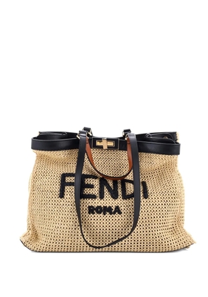 Fendi Pre-Owned Peekaboo X- Raffia Medium tote bag - Neutrals