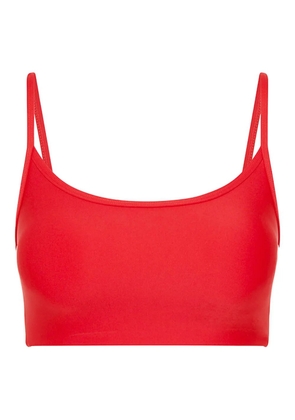 The Upside Oxford stripe-side bra - Red