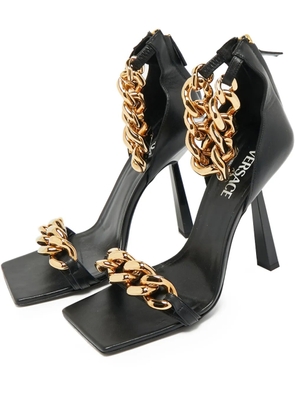 Versace Pre-Owned chain leather sandals - Black