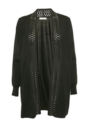 SANDRO open-front laser-cut cardigan - Black