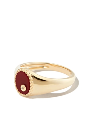 Yvonne Léon 9kt yellow gold agate signet ring