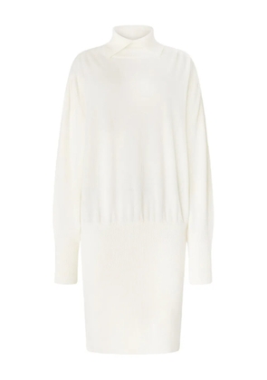 Genny high-neck long-sleeve dress - White
