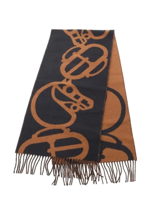 Hermès Pre-Owned 2010s Boucles et Camails fringed scarf - Black