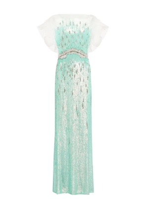 Jenny Packham Magnolia sequin-embellished gown - Green