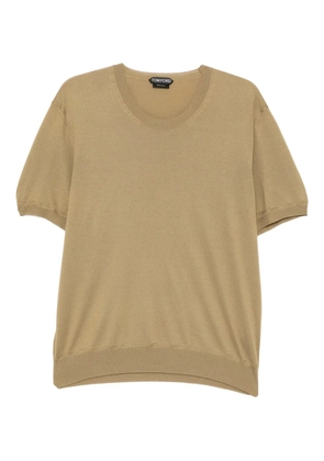 TOM FORD cotton crew neck top - Brown
