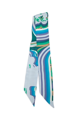 Hermès Pre-Owned 2019-2025 Brides De Gala Shadow Silk Twilly Scarf scarves - Blue