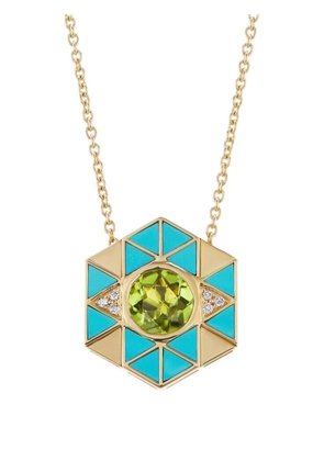 Harwell Godfrey 18K yellow gold Evil Eye peridot and diamond necklace