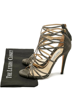 Jimmy Choo Pre-Owned Thistle crystal-embellished sandals - Green