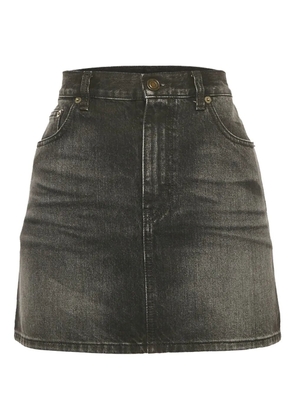 Saint Laurent Pre-Owned washed-denim mini skirt - Black