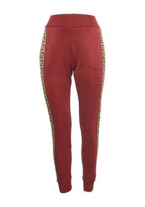 Fendi Pre-Owned jersey logo band trousers - Red