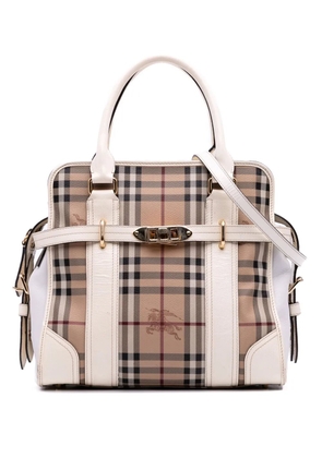 Burberry Pre-Owned 2000-2017 Haymarket Check Coated Canvas Minford Portrait satchel - Brown