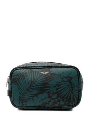 Saint Laurent Pre-Owned 2021 Grain de Poudre Tropical Palm pouch - Blue