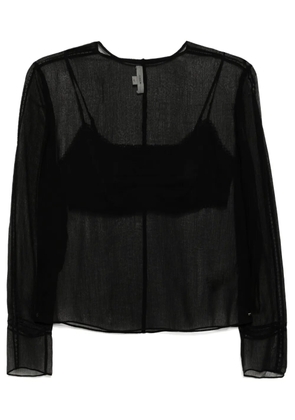 Vince chiffon lace-trim blouse - Black