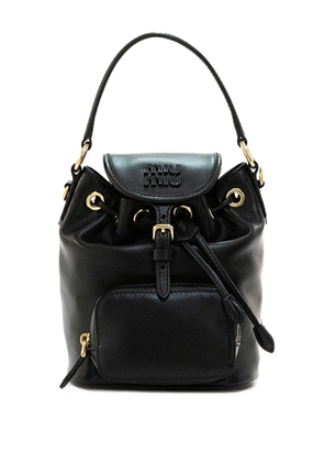 Miu Miu mini logo buckle backpack - Black