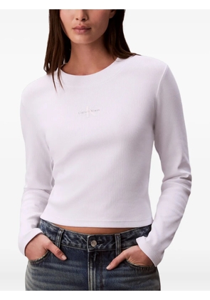 Calvin Klein Jeans long-sleeved ribbed top - White