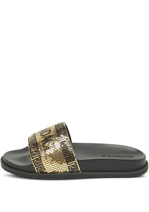 Fendi Pre-Owned x Versace mesh logo slides - Black