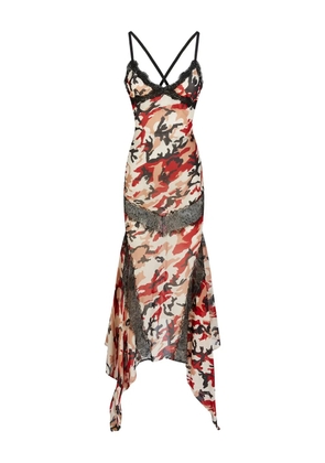 The Attico camouflage lace-insert dress - Neutrals