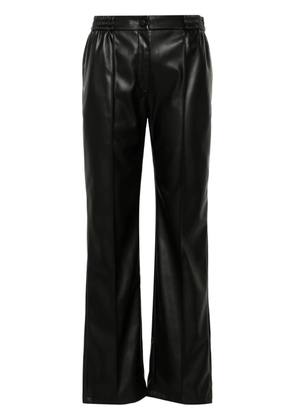 TWINSET Oval T-plaque faux-leather trousers - Black