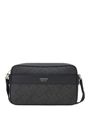 Ferragamo logo-debossed messenger bag - Black