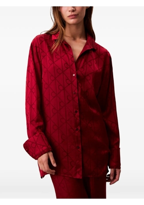 Calvin Klein geometric-patterned pajama shirt - Red