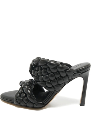 Bottega Veneta Pre-Owned curve intrecciato leather slides sandals - Black