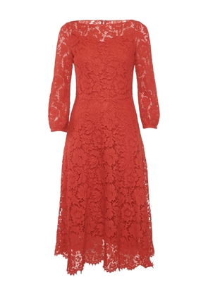 Valentino Pre-Owned corded-lace midi dress - Red