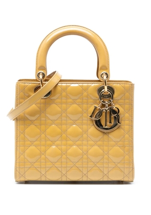 Christian Dior Pre-Owned 2013 Medium Patent Cannage Lady Dior satchel - Yellow