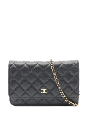 CHANEL Pre-Owned 2021 matelassé chain wallet - Black