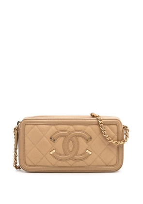 CHANEL Pre-Owned 2018 Caviar CC Filigree crossbody bag - Brown