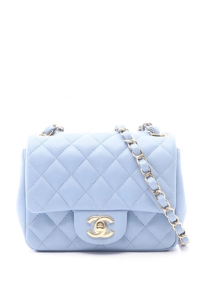 CHANEL Pre-Owned 2020 Mini Square Classic Lambskin Single Flap shoulder bag - Blue