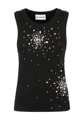 DES PHEMMES crystal-embellished sleeveless top - Black