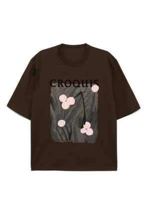 CROQUIS graphic-print T-shirt - Brown