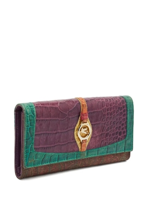 Etro Pre-Owned 1990s paisley crocodile-embossed wallet - Red