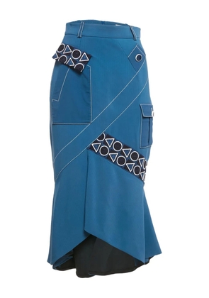 Peter Pilotto contrast-stitching midi skirt - Blue