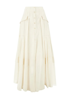 Alberta Ferretti pleated midi skirt - Neutrals