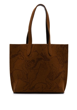 Hermès Pre-Owned 2009 Printed Felt Carrimi MM tote bag - Brown