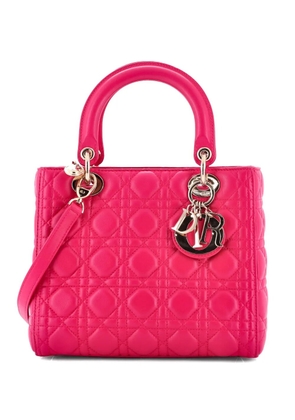 Christian Dior Pre-Owned Lady Dior Bag Cannage Quilt Lambskin Medium satchel - Pink
