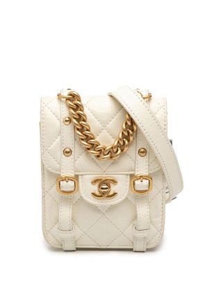CHANEL Pre-Owned 2021-2025 Mini Aged Calfskin City School Flap satchel - White